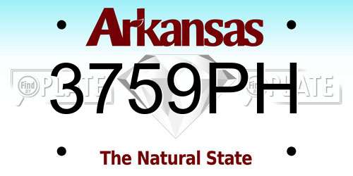 3759PH Arkansas License Plate