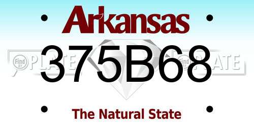 375B68 Arkansas License Plate