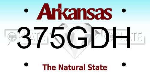 375GDH Arkansas License Plate
