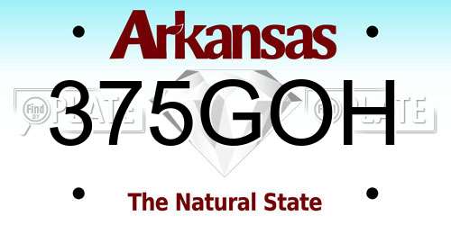 375GOH Arkansas License Plate