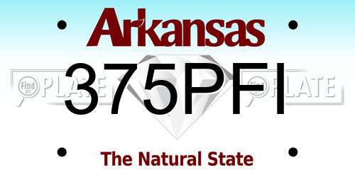 375PFI Arkansas License Plate