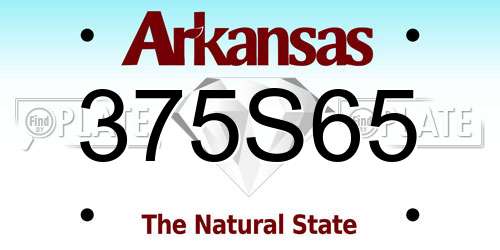 375S65 Arkansas License Plate