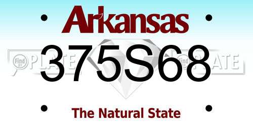 375S68 Arkansas License Plate
