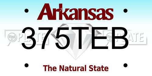 375TEB Arkansas License Plate