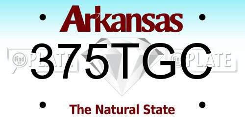 375TGC Arkansas License Plate