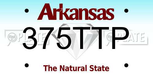 375TTP Arkansas License Plate