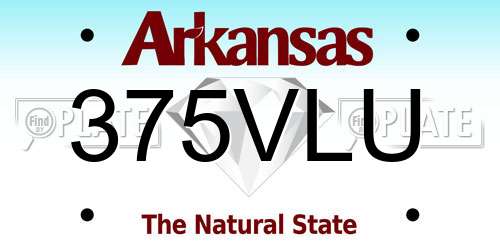 375VLU Arkansas License Plate