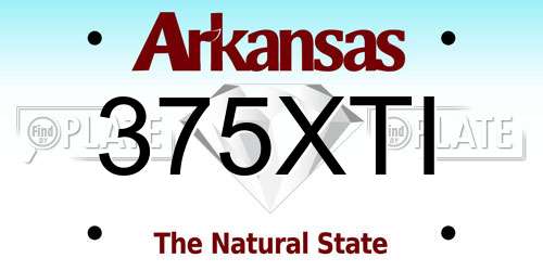 375XTI Arkansas License Plate