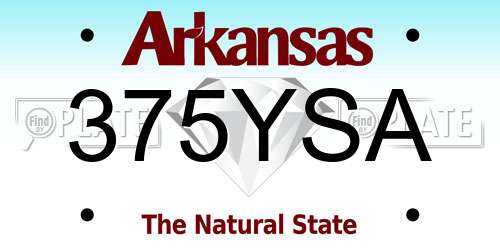 375YSA Arkansas License Plate