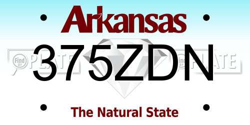 375ZDN Arkansas License Plate