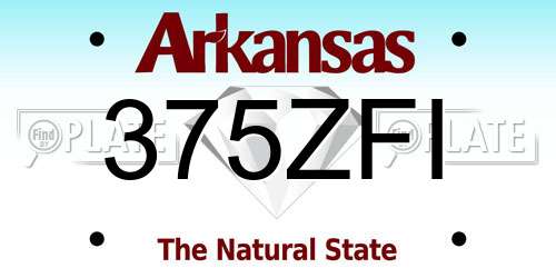 375ZFI Arkansas License Plate