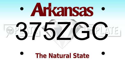 375ZGC Arkansas License Plate