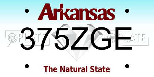 375ZGE Arkansas License Plate