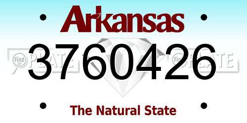 3760426 Arkansas License Plate