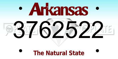 3762522 Arkansas License Plate