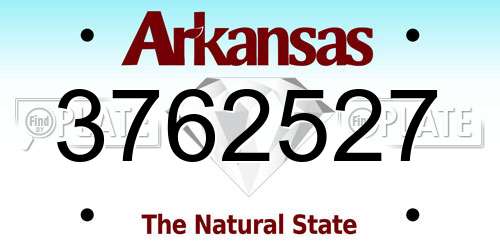 3762527 Arkansas License Plate