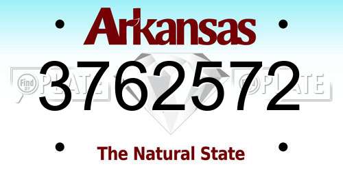 3762572 Arkansas License Plate