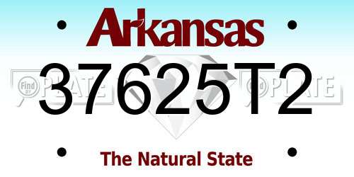 37625T2 Arkansas License Plate
