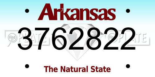 3762822 Arkansas License Plate