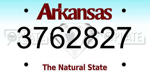 3762827 Arkansas License Plate