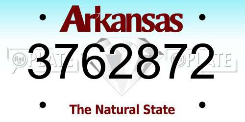 3762872 Arkansas License Plate