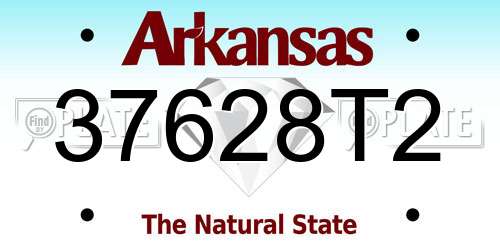 37628T2 Arkansas License Plate
