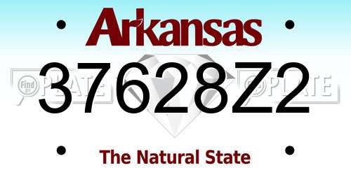 37628Z2 Arkansas License Plate