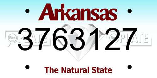 3763127 Arkansas License Plate