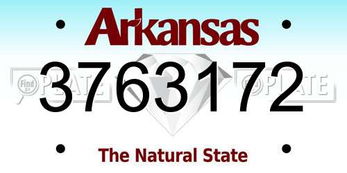 3763172 Arkansas License Plate