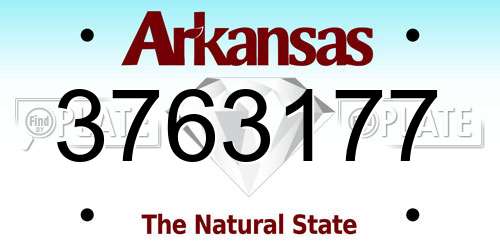 3763177 Arkansas License Plate