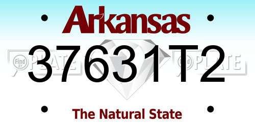 37631T2 Arkansas License Plate