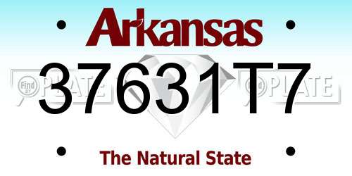 37631T7 Arkansas License Plate