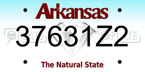 37631Z2 Arkansas License Plate