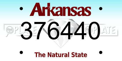376440 Arkansas License Plate