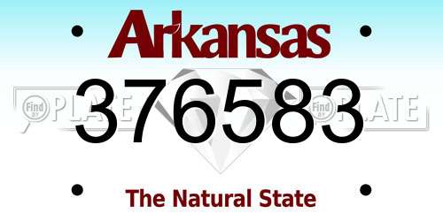 376583 Arkansas License Plate