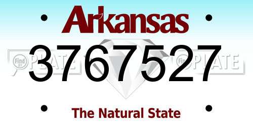 3767527 Arkansas License Plate