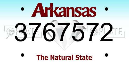 3767572 Arkansas License Plate