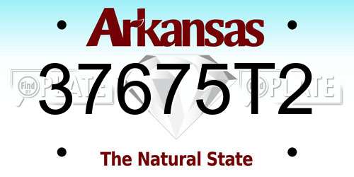 37675T2 Arkansas License Plate
