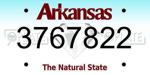 3767822 Arkansas License Plate