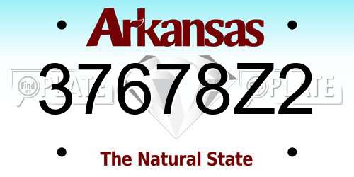 37678Z2 Arkansas License Plate