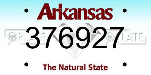 376927 Arkansas License Plate