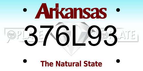 376L93 Arkansas License Plate