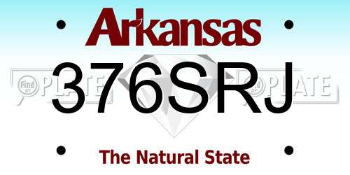 376SRJ Arkansas License Plate
