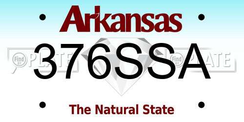376SSA Arkansas License Plate