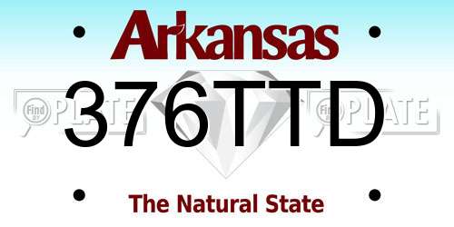 376TTD Arkansas License Plate