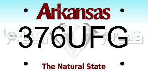376UFG Arkansas License Plate