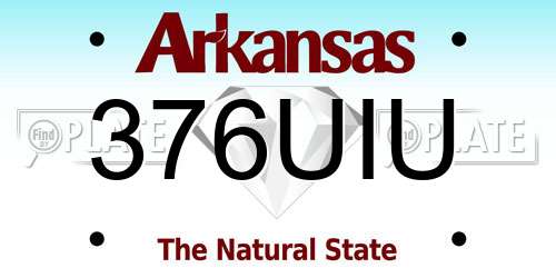 376UIU Arkansas License Plate