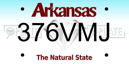 376VMJ Arkansas License Plate