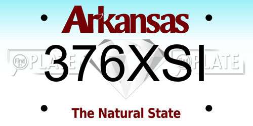 376XSI Arkansas License Plate