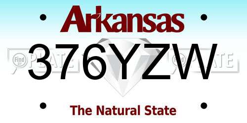 376YZW Arkansas License Plate